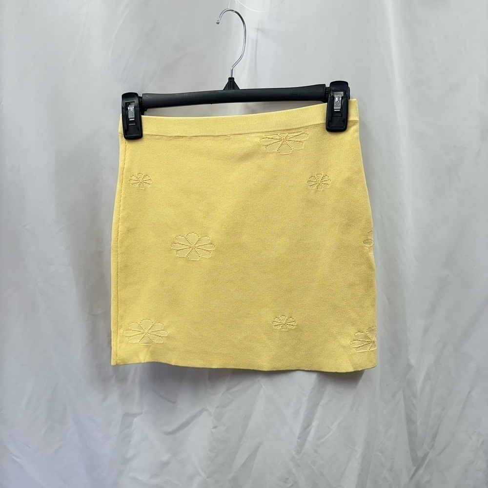 Peppermayo Holly knit mini yellow skirt size M/L